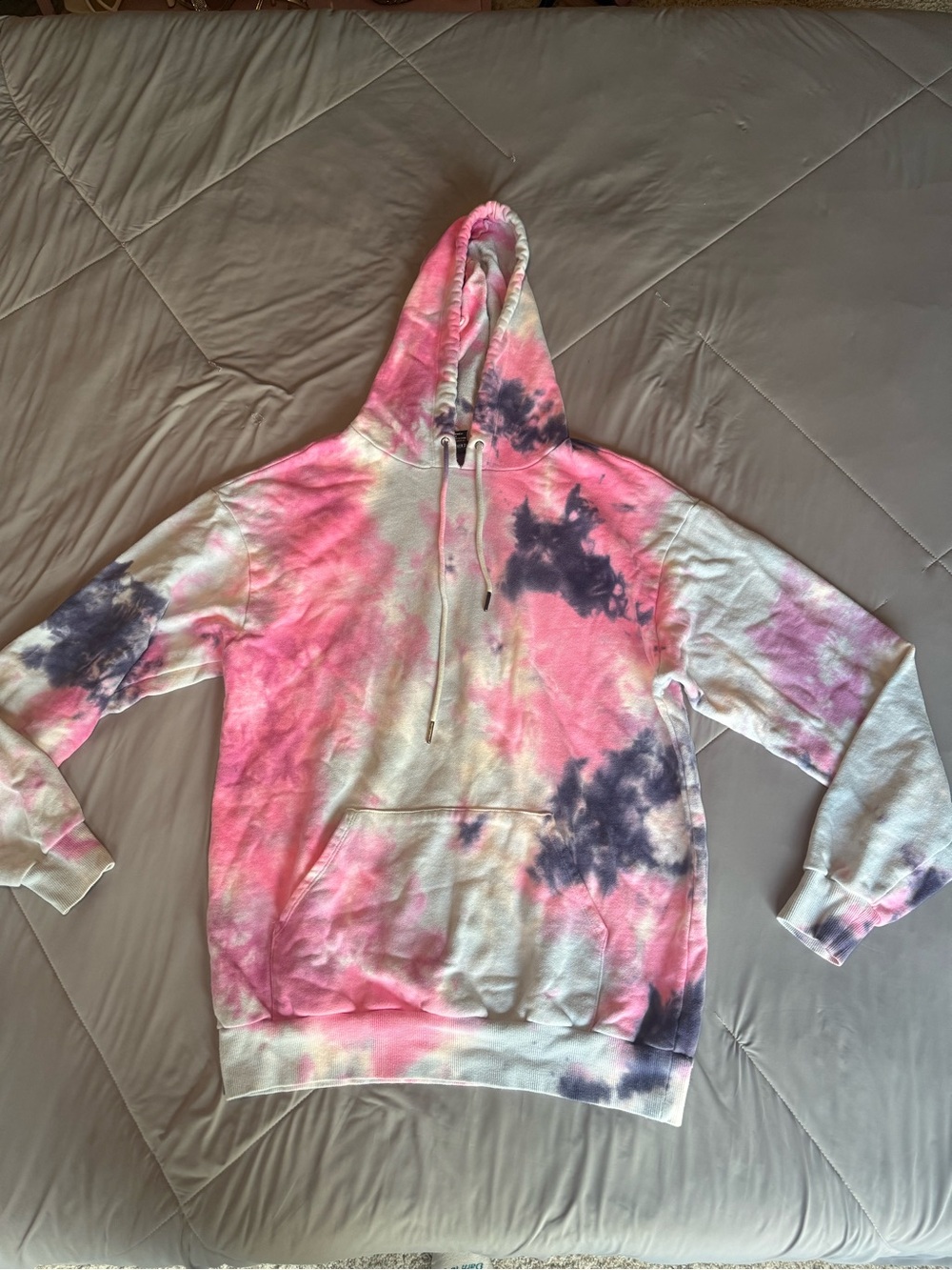 Forever 21 Pink Purple and Blue Tie-Dye Hoodie Sweatshirt Lightweight